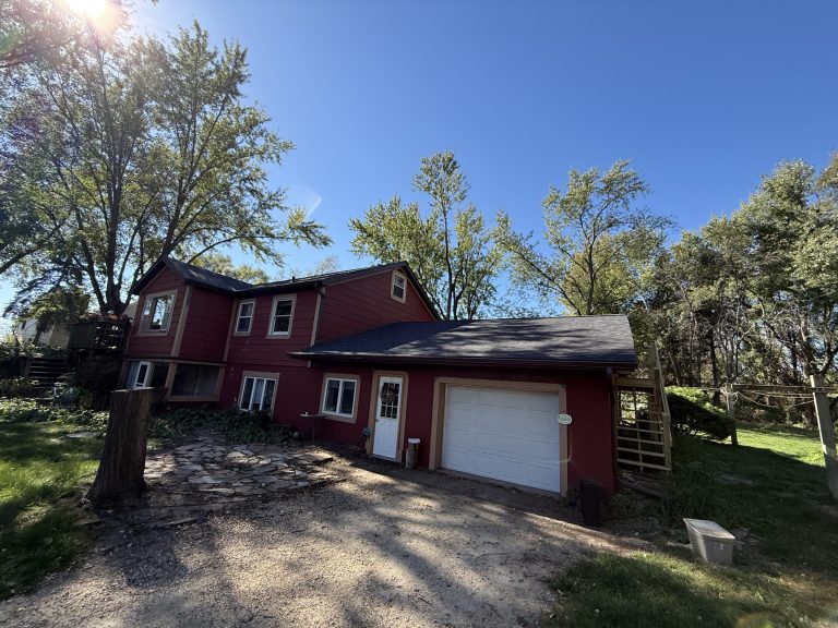 Completed asphalt shingle roof replacement red home — Becker Roofing WI