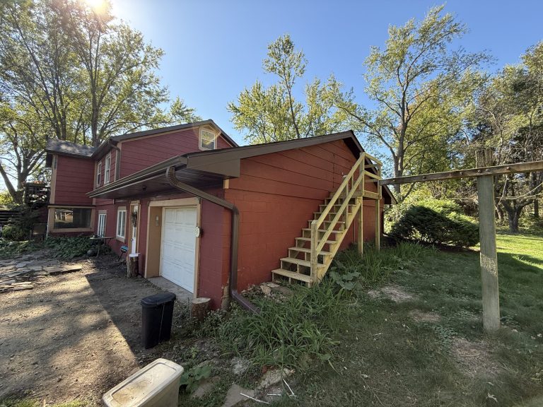 Before — storm damage tree removal roof repair — Becker Roofing WI